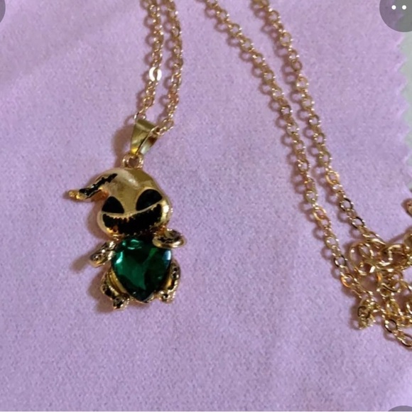 Oogie Boogie necklace nightmare before Christmas NEW green Valentines Gift - Picture 5 of 6